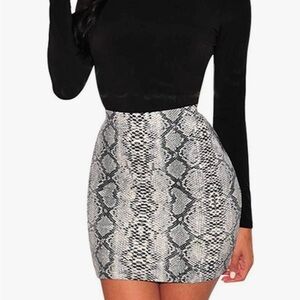 Snakeskin Print Pencil Skirt